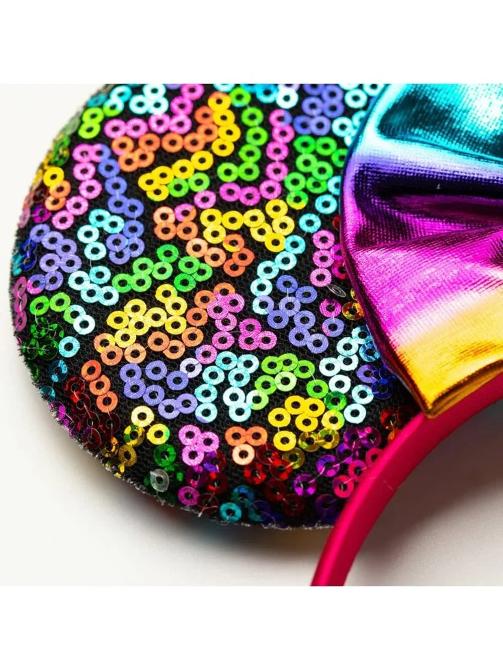 Women Rainbow-1 Shiny Bow Mickey Mouse Hair Headband For Cosplay